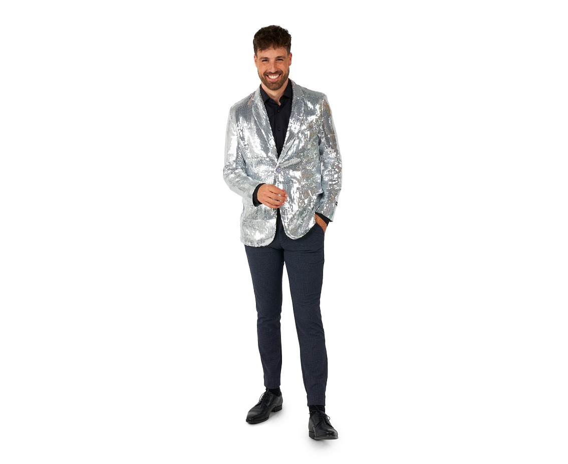 Marynarka dla dorosłych Sequins Silver, rozm. 44/46 (S)